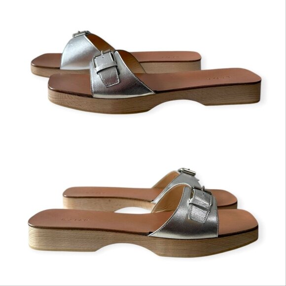 BY FAR Sam Clog Sandals In Silver, Size 41EU New in box - Picture 13 of 14